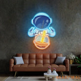 Astronaut Drinking Milktea LED Neon Sign Light Pop Art